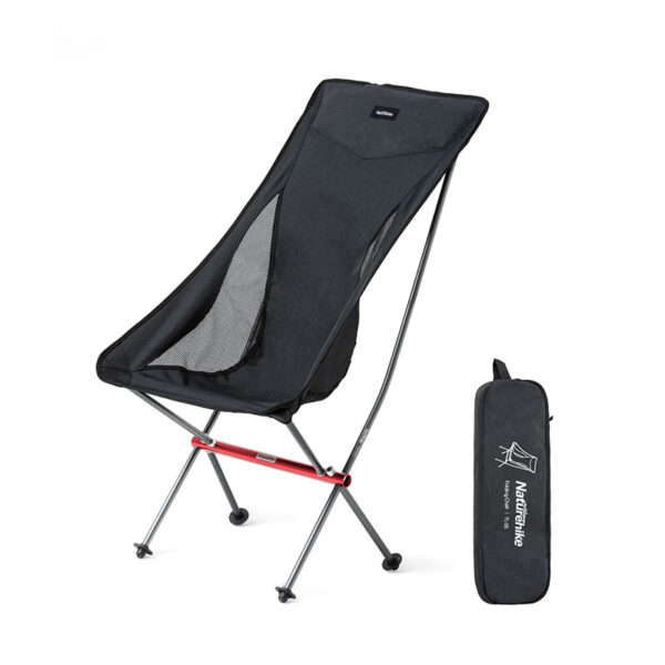 Chaise de camping longue noire